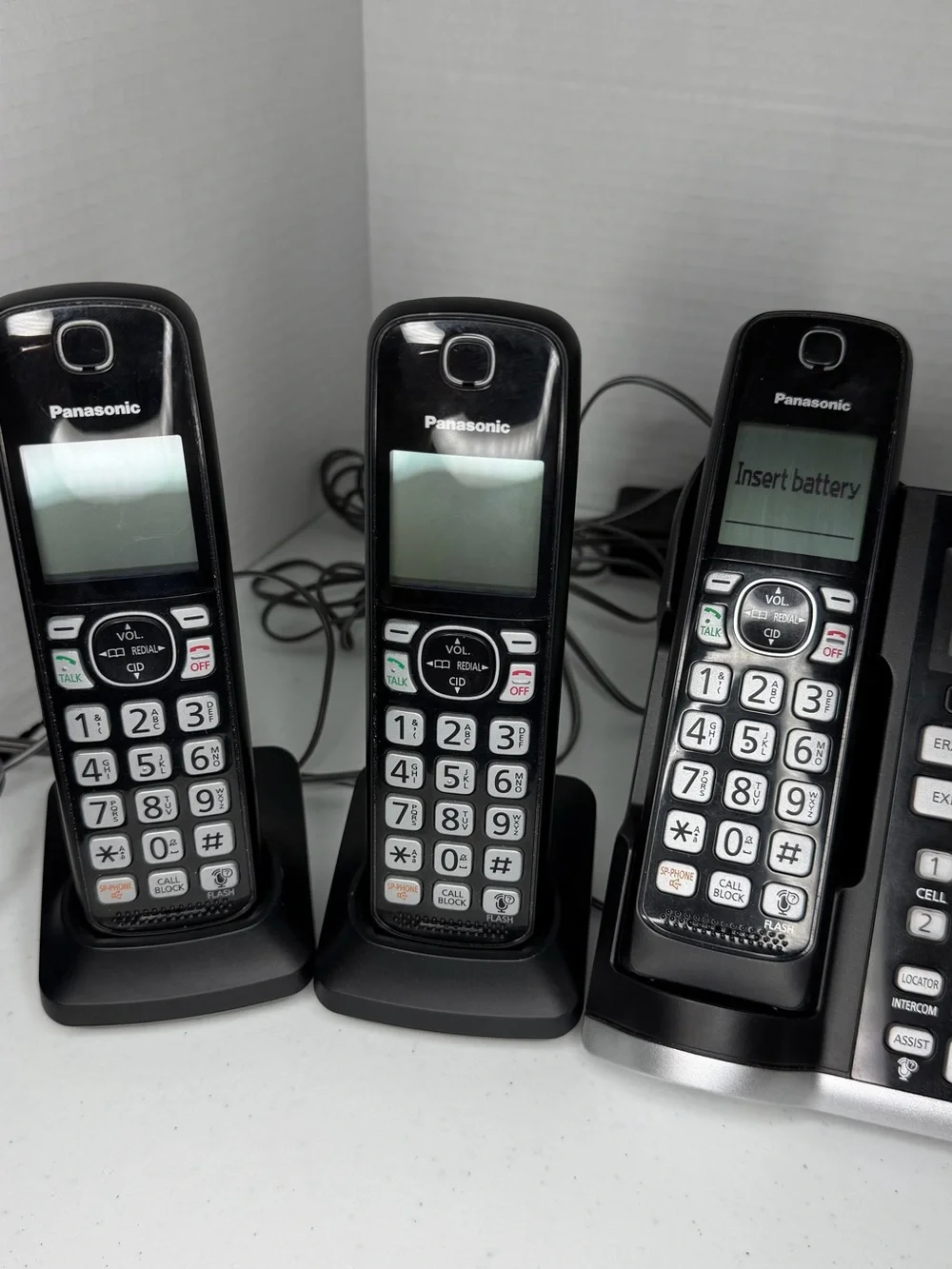 Panasonic Black Cordless Handsets with Orange Backlit Keypads